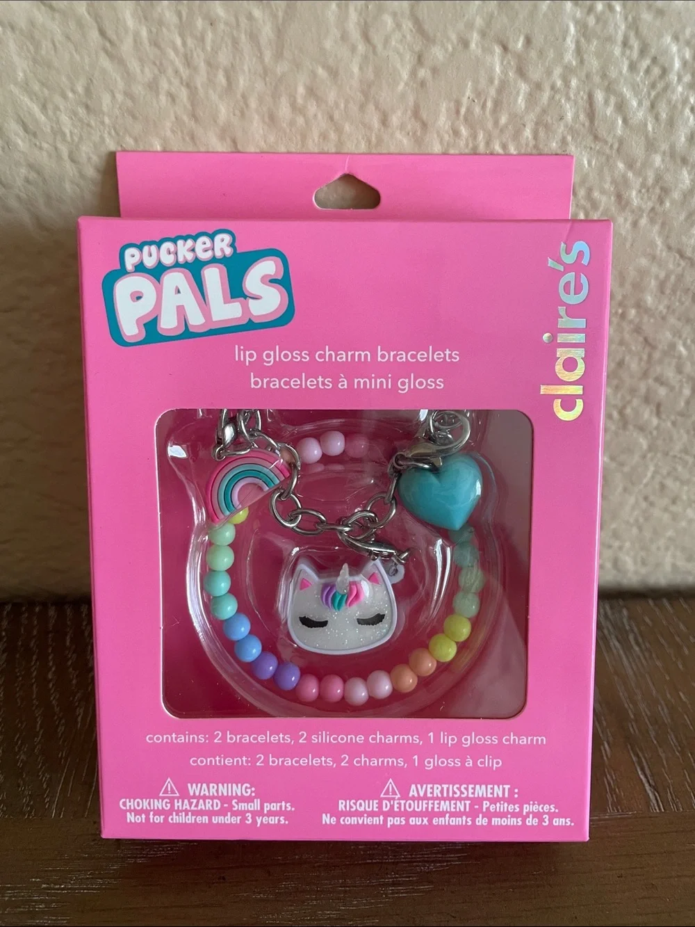 💖 Pick three $15 Claire's items - Claire’s Rainbow Beaded Charm Bracelets - Pink